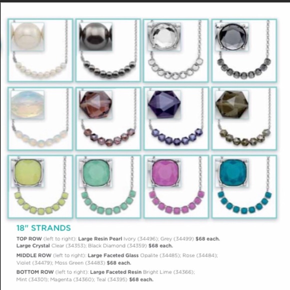 New Lia Sophia InfinitMe Necklace w/ Teal faceted resin stones squares, silver - Picture 12 of 13